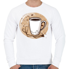 PRINTFASHION Kávé - Férfi pulóver - Fehér férfi pulóver, kardigán