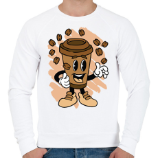 PRINTFASHION Kávé - Férfi pulóver - Fehér