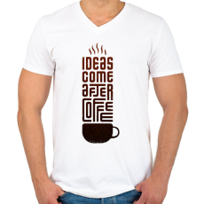 PRINTFASHION Kávé - Férfi V-nyakú póló - Fehér