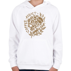 PRINTFASHION Kávé függő - Gyerek kapucnis pulóver - Fehér