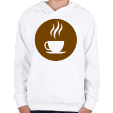 PRINTFASHION Kávé - logó - Gyerek kapucnis pulóver - Fehér