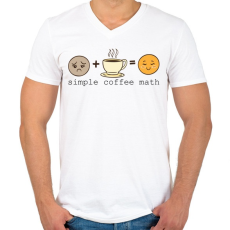 PRINTFASHION Kávé matek  - Coffee math - Férfi V-nyakú póló - Fehér
