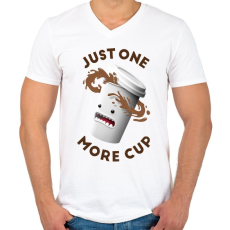 PRINTFASHION Kávé őrült - Férfi V-nyakú póló - Fehér