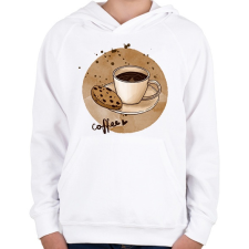 PRINTFASHION Kávé sütivel - Gyerek kapucnis pulóver - Fehér gyerek pulóver, kardigán