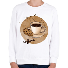 PRINTFASHION Kávé sütivel - Gyerek pulóver - Fehér gyerek pulóver, kardigán