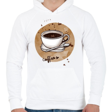 PRINTFASHION Kávé szeretettel - Férfi kapucnis pulóver - Fehér