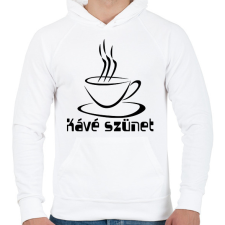 PRINTFASHION kávé szünet - Férfi kapucnis pulóver - Fehér férfi pulóver, kardigán