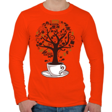 PRINTFASHION Kávéfa - Férfi hosszú ujjú póló - Narancs férfi póló
