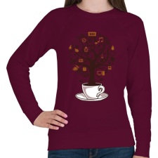 PRINTFASHION Kávéfa - Női pulóver - Bordó női pulóver, kardigán