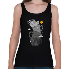 PRINTFASHION Kávéfüggő - Női atléta - Fekete