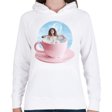 PRINTFASHION Kávéfürdő - Női kapucnis pulóver - Fehér