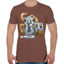 PRINTFASHION Kávégép - Férfi póló - Mogyoróbarna férfi póló