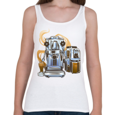 PRINTFASHION Kávégép - Női atléta - Fehér