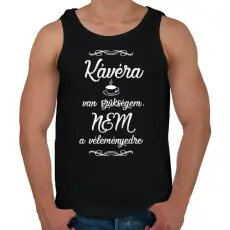 PRINTFASHION Kávéra van szükségem fehér - Férfi atléta - Fekete