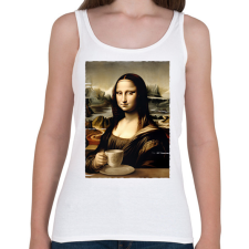 PRINTFASHION Kávés Mona Lisa - Női atléta - Fehér női trikó