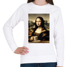 PRINTFASHION Kávés Mona Lisa - Női pulóver - Fehér