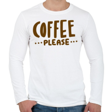 PRINTFASHION Kávét! - Férfi hosszú ujjú póló - Fehér férfi póló
