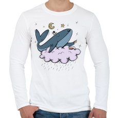 PRINTFASHION Kávézó bálna - Férfi hosszú ujjú póló - Fehér