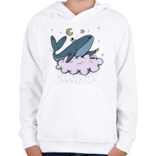 PRINTFASHION Kávézó bálna - Gyerek kapucnis pulóver - Fehér gyerek pulóver, kardigán