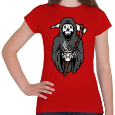 PRINTFASHION Kávézó kaszás - Női póló - Piros női póló