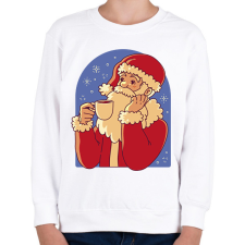 PRINTFASHION Kávézó mikulás - Gyerek pulóver - Fehér gyerek pulóver, kardigán
