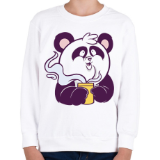 PRINTFASHION Kávézó panda - Gyerek pulóver - Fehér