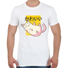 PRINTFASHION Kawaii cica - Férfi póló - Fehér