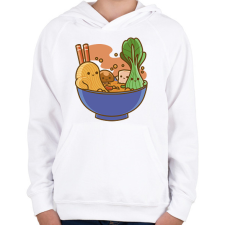 PRINTFASHION Kawaii leves - Gyerek kapucnis pulóver - Fehér gyerek pulóver, kardigán