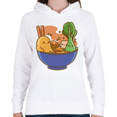 PRINTFASHION Kawaii leves - Női kapucnis pulóver - Fehér