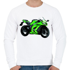 PRINTFASHION Kawasaki ninja sport motor  - Férfi pulóver - Fehér férfi pulóver, kardigán