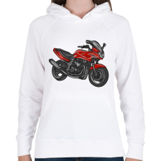 PRINTFASHION kawasaki zr7 piros - Női kapucnis pulóver - Fehér