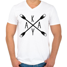 PRINTFASHION Kayak - evezőkkel - Férfi V-nyakú póló - Fehér férfi póló