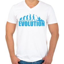 PRINTFASHION Kayak evolution - Férfi V-nyakú póló - Fehér férfi póló