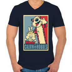 PRINTFASHION Kázmér és Huba - Férfi V-nyakú póló - Sötétkék