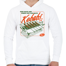 PRINTFASHION Kebabos szlogen - Férfi kapucnis pulóver - Fehér