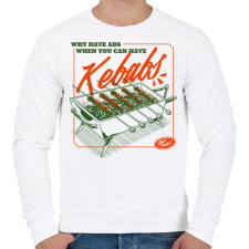 PRINTFASHION Kebabos szlogen - Férfi pulóver - Fehér férfi pulóver, kardigán