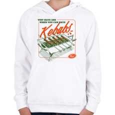 PRINTFASHION Kebabos szlogen - Gyerek kapucnis pulóver - Fehér