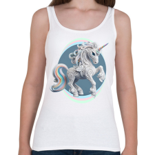 PRINTFASHION Kecses egyszarvú hölgy - Női atléta - Fehér női trikó
