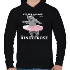 PRINTFASHION kecses, mint egy rinocérosz - Férfi kapucnis pulóver - Fekete férfi pulóver, kardigán