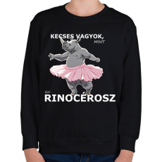 PRINTFASHION kecses, mint egy rinocérosz - Gyerek pulóver - Fekete
