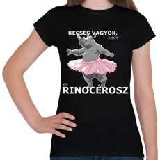PRINTFASHION kecses, mint egy rinocérosz - Női póló - Fekete