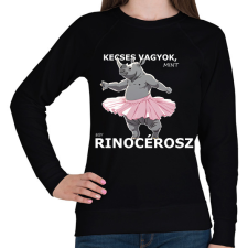 PRINTFASHION kecses, mint egy rinocérosz - Női pulóver - Fekete női pulóver, kardigán