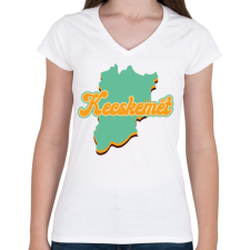 PRINTFASHION Kecskemét - Női V-nyakú póló - Fehér női póló