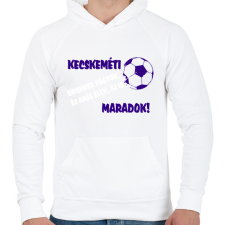 PRINTFASHION Kecskeméti drukker - Férfi kapucnis pulóver - Fehér férfi pulóver, kardigán