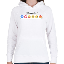 PRINTFASHION Kedvelsz? - Női kapucnis pulóver - Fehér női pulóver, kardigán