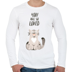 PRINTFASHION Kedvenc cicám - Férfi hosszú ujjú póló - Fehér