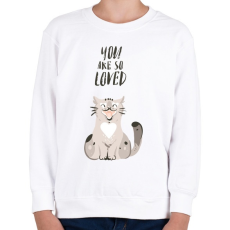 PRINTFASHION Kedvenc cicám - Gyerek pulóver - Fehér