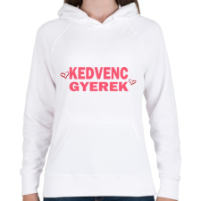 PRINTFASHION Kedvenc gyerek! - Női kapucnis pulóver - Fehér női pulóver, kardigán