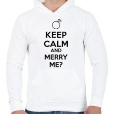 PRINTFASHION KEEP CALM2.png - Férfi kapucnis pulóver - Fehér