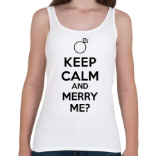 PRINTFASHION KEEP CALM2.png - Női atléta - Fehér női trikó